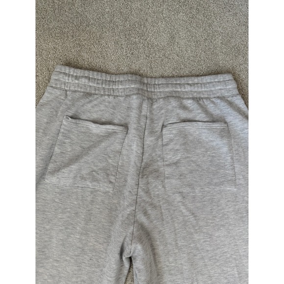 Quince Gray Wide Leg Cropped Lounge Pants Women's Large Drawstring Waist * flaw - Picture 7 of 9